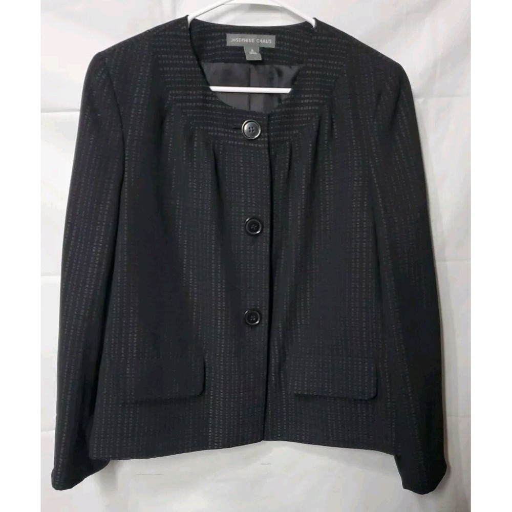 JOSEPHINE CHAUS Women's Black Long Sleeve Career Blazer‎ Lined Jacket Size 10